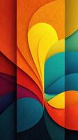 Vibrant abstract design featuring curves and waves in warm and cool colors, showcasing artistic creativity in a modern digital art style photo