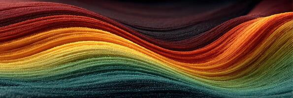Colorful layers of sand create a mesmerizing wave pattern in a desert landscape showcasing nature's beauty photo
