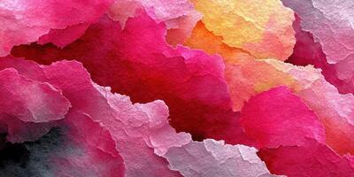 Vibrant abstract watercolor composition displaying shades of pink, red, and orange tones for artistic inspiration photo
