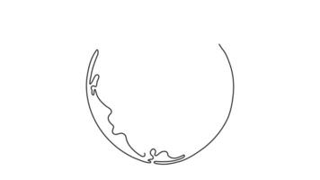 One line animation of planet Earth drawn in continuous stroke style on transparent background with alpha channel Minimalist animated globe for eco projects motion design and overlays video