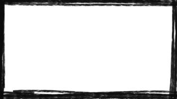 Hand drawn frame animation in sketch style with thin black lines on transparent background Looping outline border for motion graphics overlays presentations and design elements video