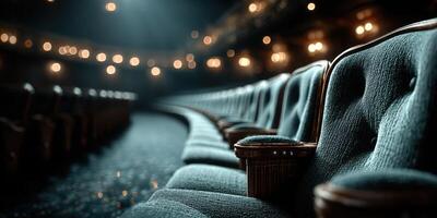 Empty theater seats create a serene atmosphere for the upcoming performance in a historic venue photo