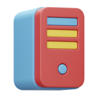 Colorful 3d rendered server computer icon representing data processing and technology png