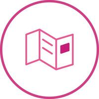 A pink icon of a book with a pink background vector