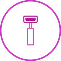 A pink razor in a circle with a purple outline vector