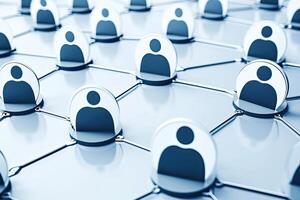 A group of people are connected to each other photo