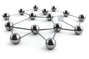 A group of silver spheres connected to each other photo