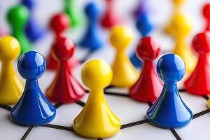 Colorful game pieces interconnected photo
