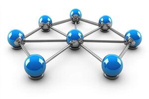 Interconnected Network of Blue Spheres photo