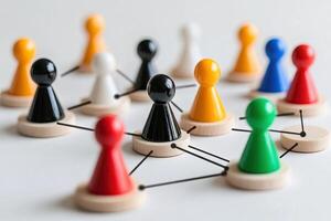 Colorful interconnected figurines photo