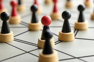 Networked individuals, contrasting a single red piece photo