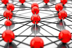 Interconnected Network of Red Balls photo