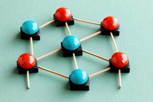 Interconnected Network of Colorful Nodes photo