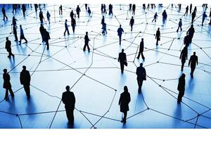 Networked individuals in a bustling environment photo