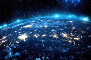Earth at Night, Illuminated Cities photo