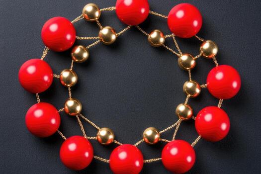 Circular beaded frame photo