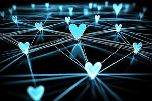Network of interconnected hearts photo