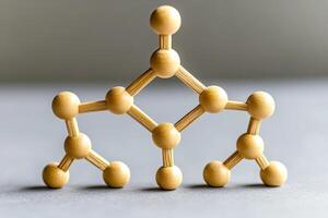 Wooden molecular structure model photo
