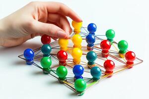 Colorful network of interconnected spheres photo