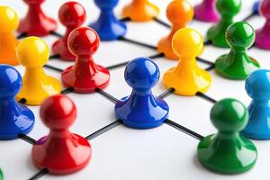 Colorful connections. A network of people photo
