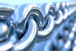 Polished metal chain links photo