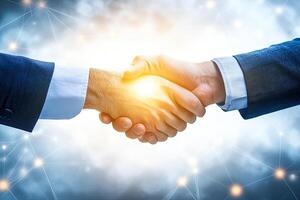 Business partnership, digital future photo