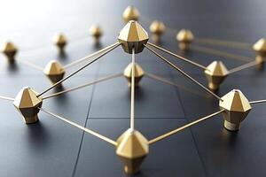Geometric network structure of connected golden elements photo