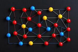 Colorful interconnected network design photo