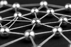 Interconnected network of metallic spheres photo