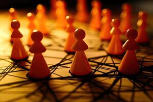 Networked figures, warm glow photo