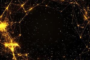 Abstract background with golden stars and lines photo
