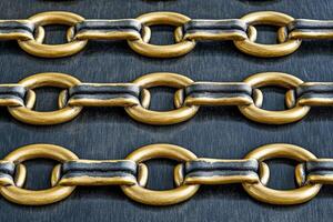 Gold and black decorative chains photo