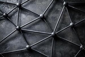 A black and white photo of a metal mesh