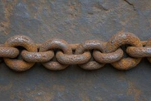 Rusted Chain on Stone photo