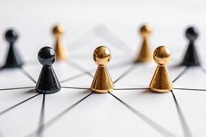 Diverse team connected by network photo