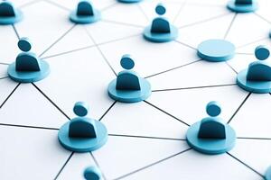 A group of people connected to each other photo