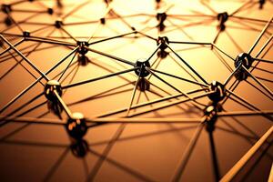 Golden network connection photo
