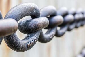 Heavy-duty chain links close-up photo