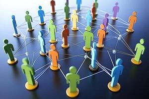 Diverse people interconnected in a network photo