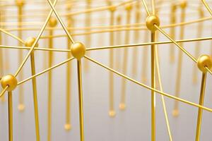Gold network of interconnected spheres photo
