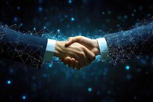 Business deal, digital connection photo