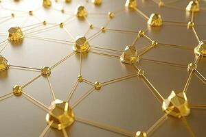 Golden interconnected network of shapes photo