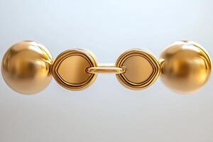 Gold chain links with spheres photo