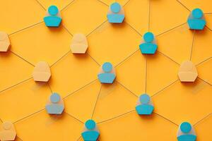 Network of interconnected figures photo
