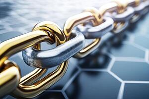 Interconnected chain links photo