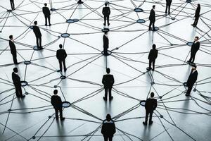 Network of interconnected businesspeople photo