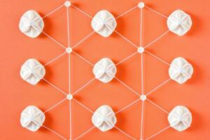 Geometric network of interconnected shapes photo