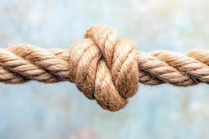 Tight knot in thick rope photo