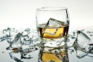Whiskey in shattered glass photo
