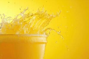 Refreshing splash of a citrus drink photo